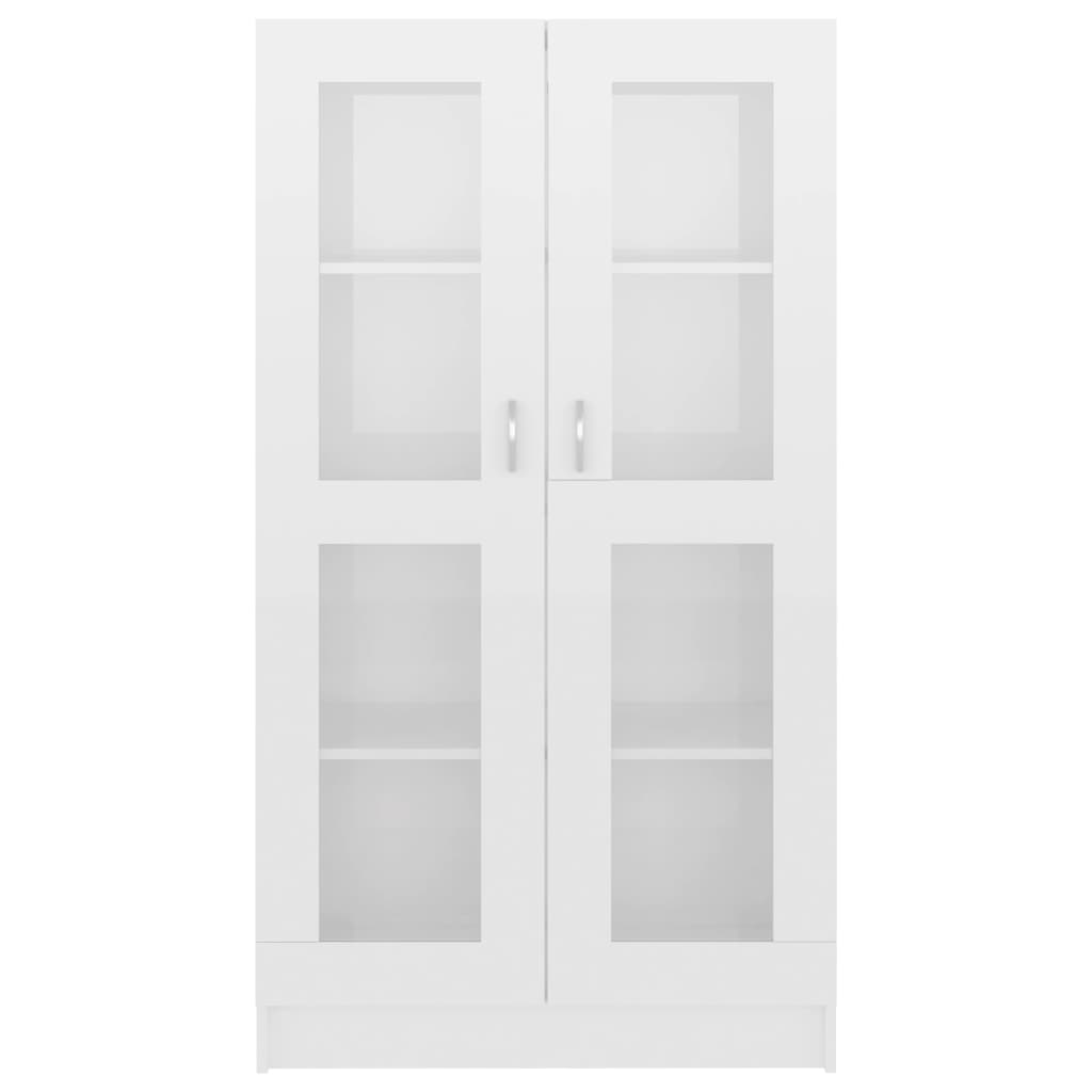 Display cabinet high-gloss white 82.5x30.5x150 cm wood material