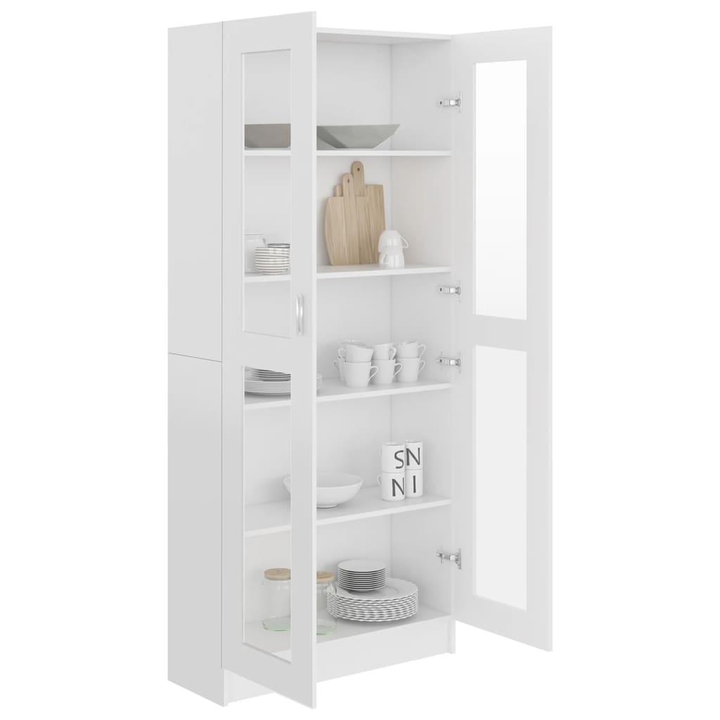 Display Cabinet White 82.5x30.5x185.5 cm Wood Material