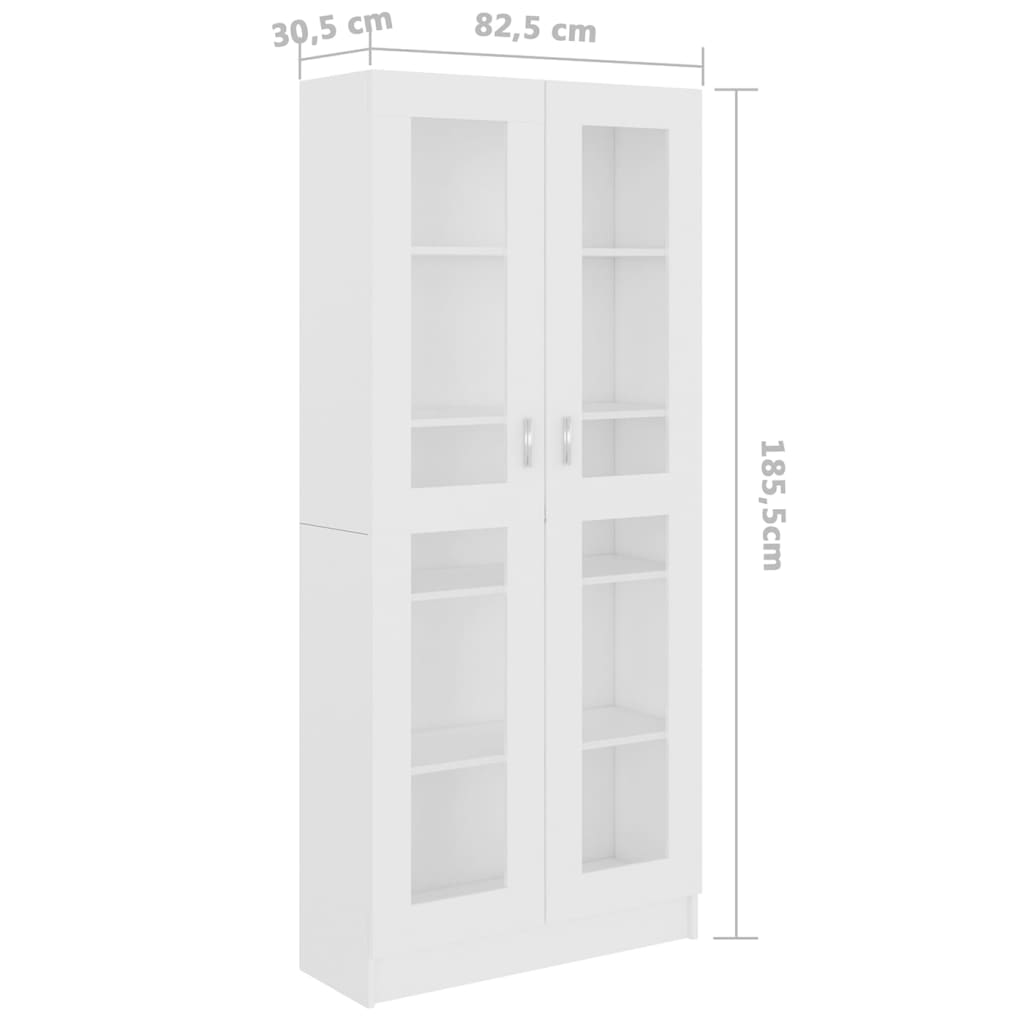 Display Cabinet White 82.5x30.5x185.5 cm Wood Material