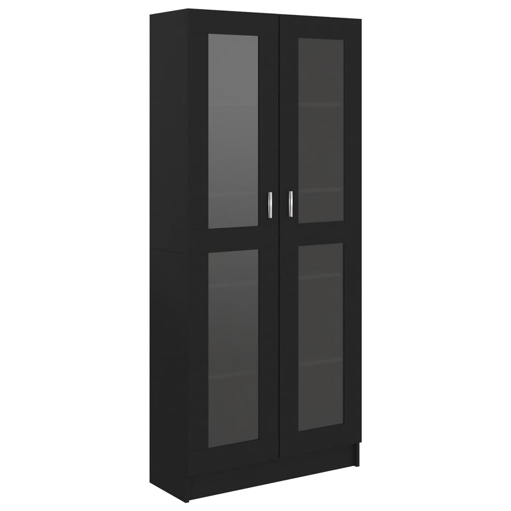 Display Cabinet Black 82.5x30.5x185.5 cm Wood Material