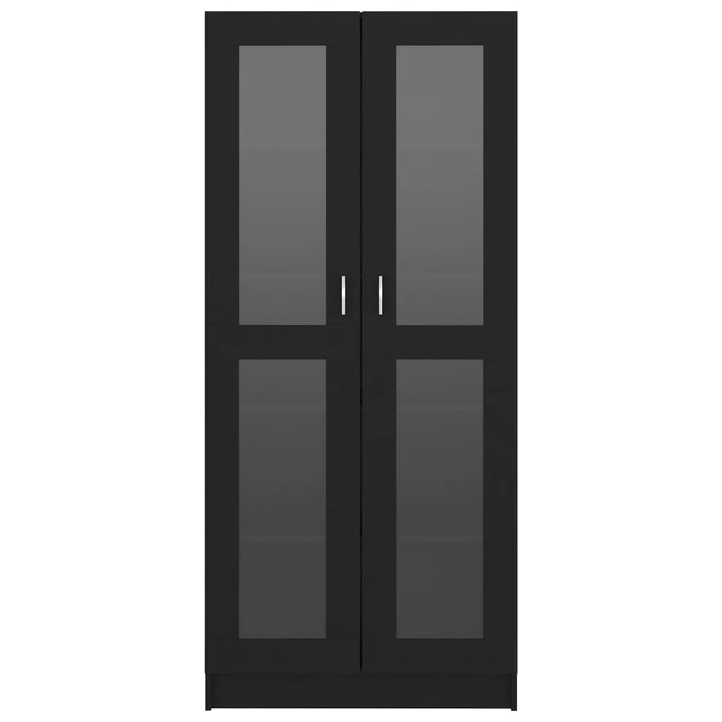 Display Cabinet Black 82.5x30.5x185.5 cm Wood Material