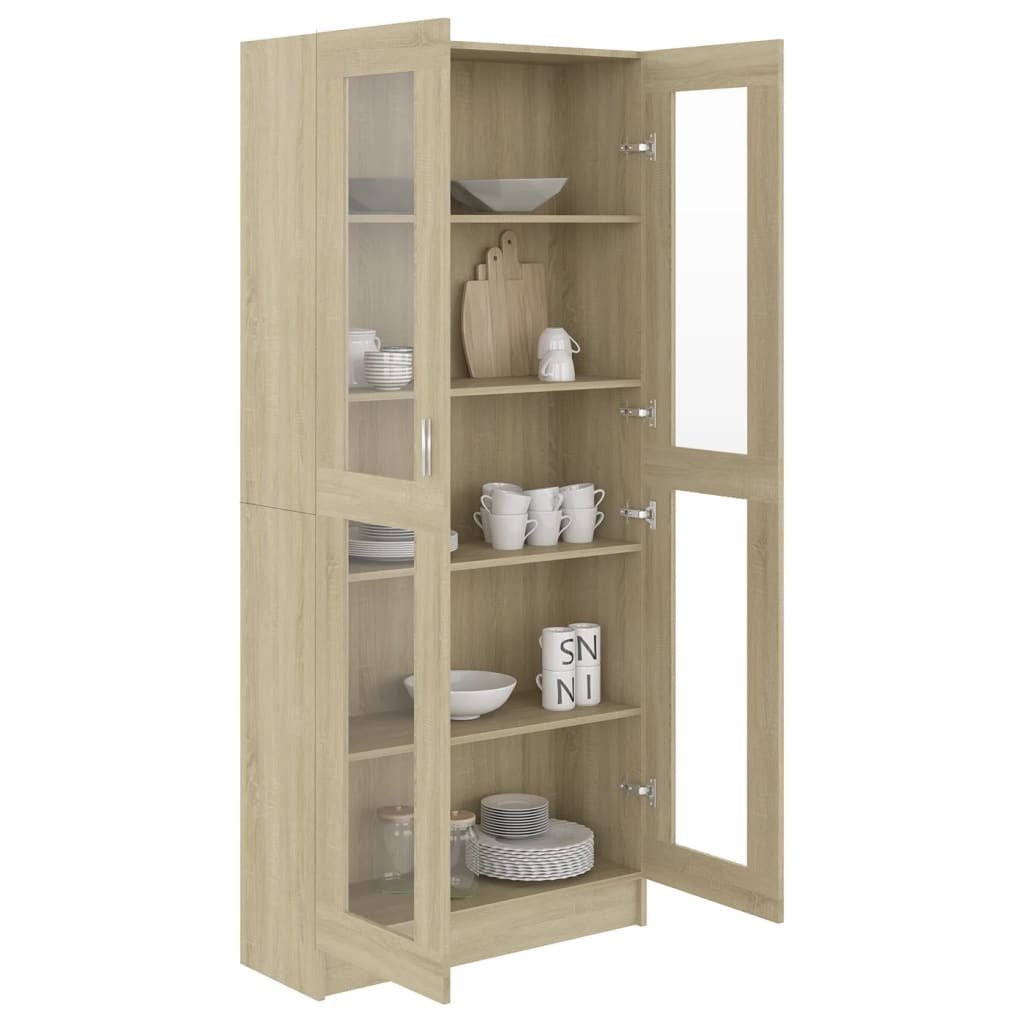 Display Cabinet Sonoma Oak 82.5x30.5x185.5 cm Wood Material