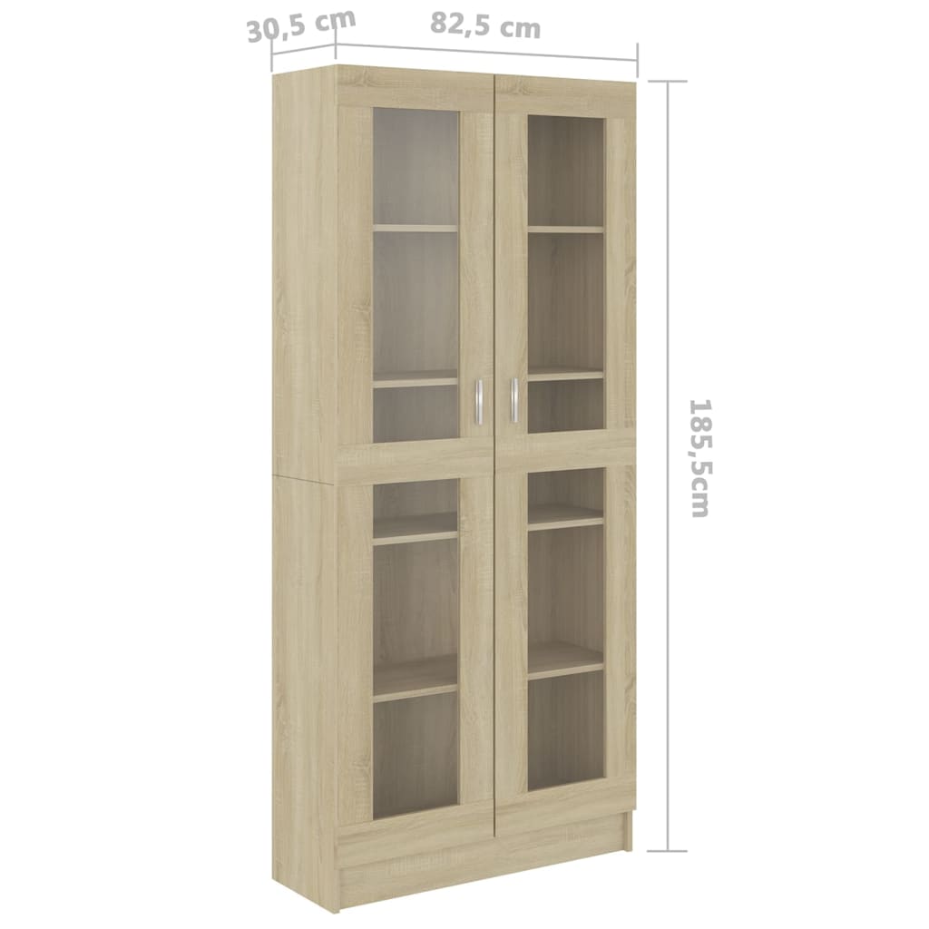 Display Cabinet Sonoma Oak 82.5x30.5x185.5 cm Wood Material