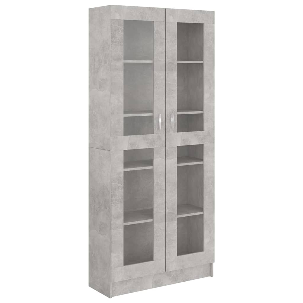 Display Cabinet Concrete Grey 82.5x30.5x185.5 cm Wood Material