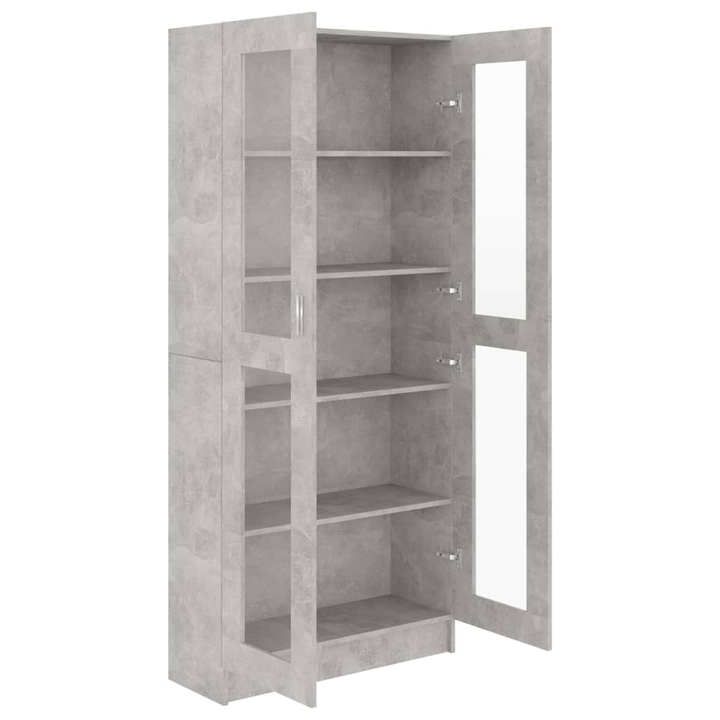 Display Cabinet Concrete Grey 82.5x30.5x185.5 cm Wood Material