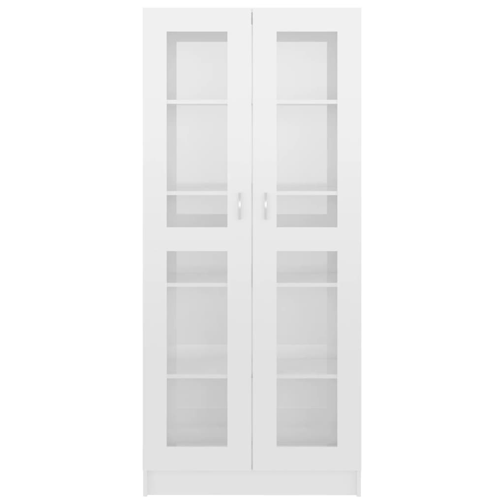 Display cabinet high-gloss white 82.5x30.5x185.5 cm wood material