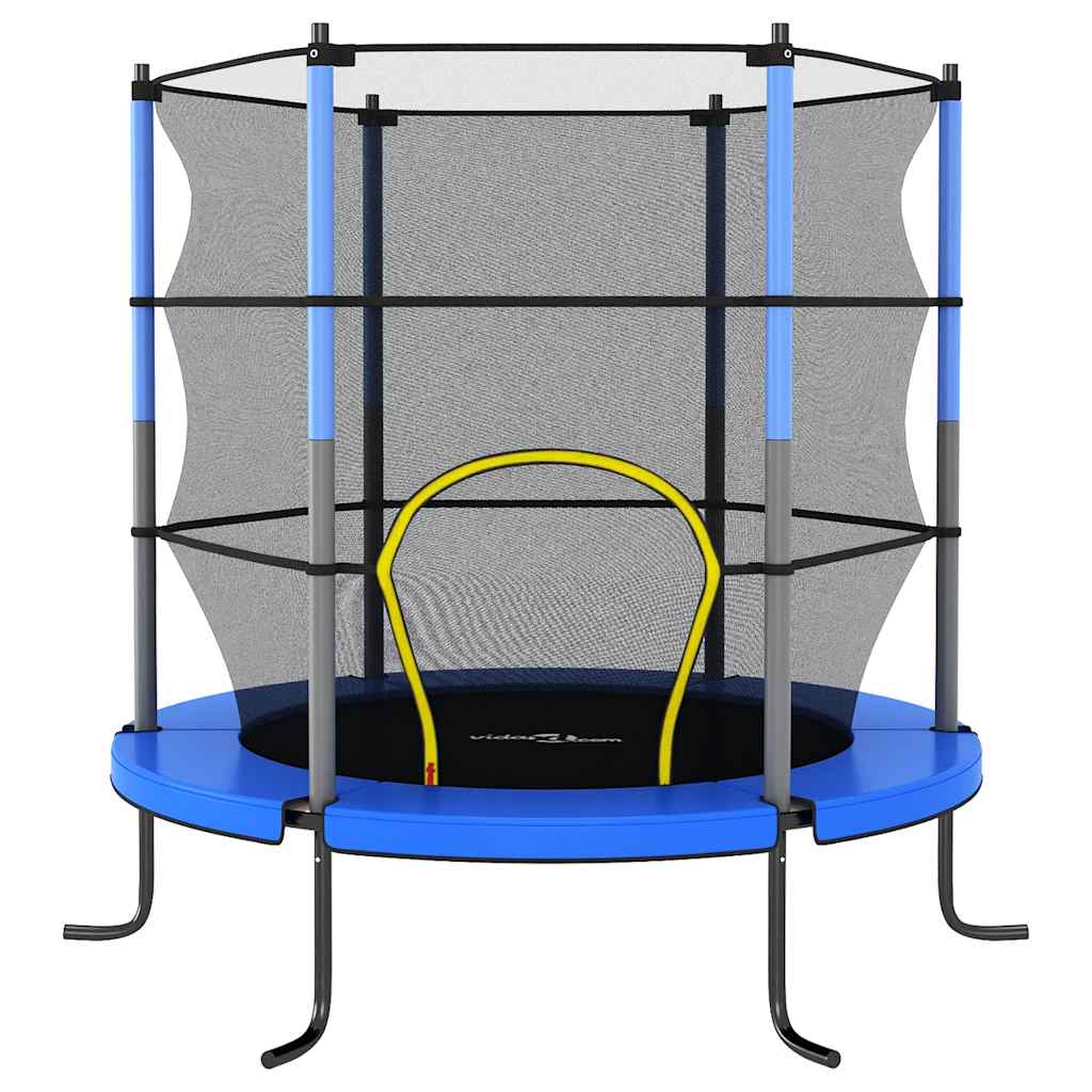 Trampoline with Safety Net Round 140x160 cm Blue