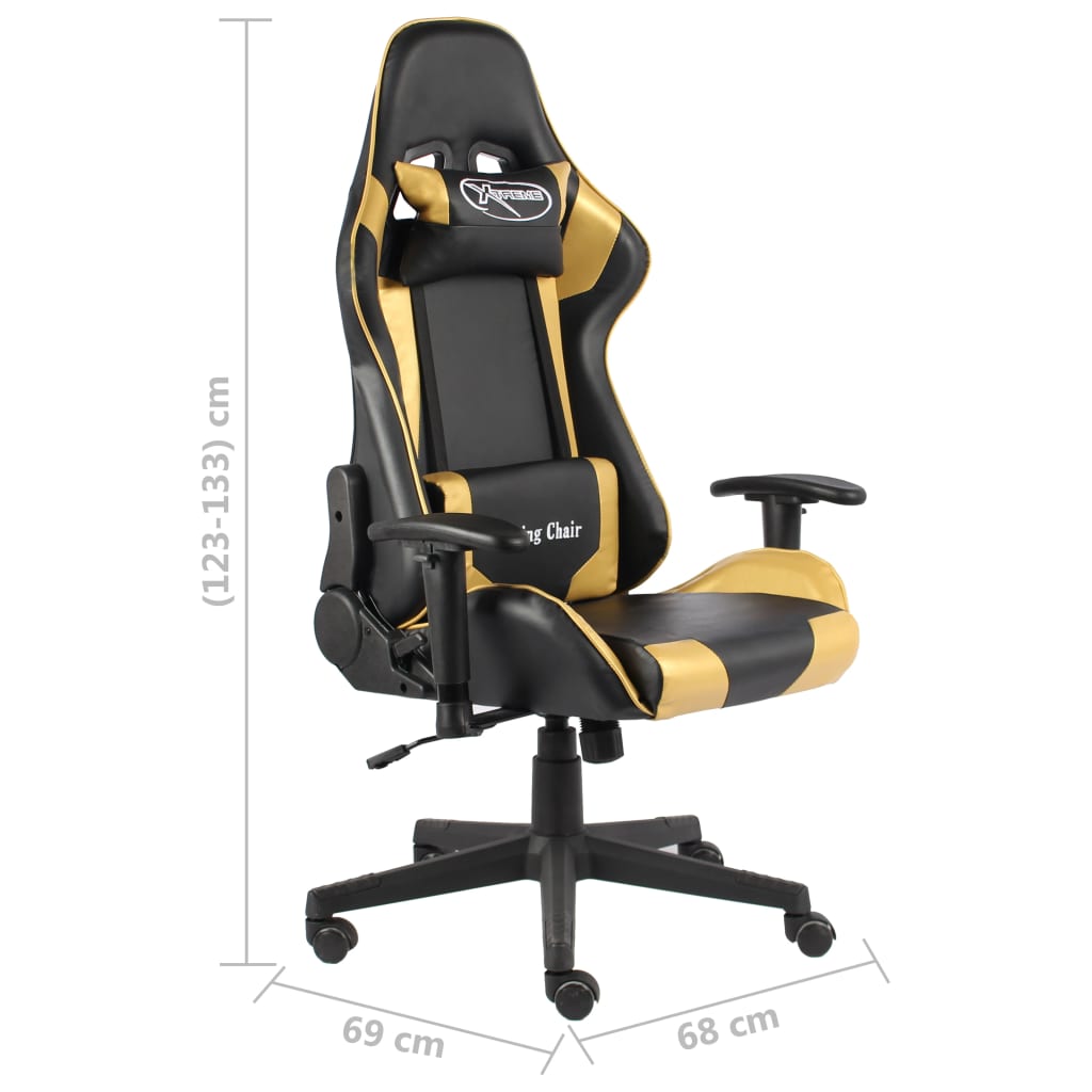 Gaming-Stuhl Drehbar Golden PVC