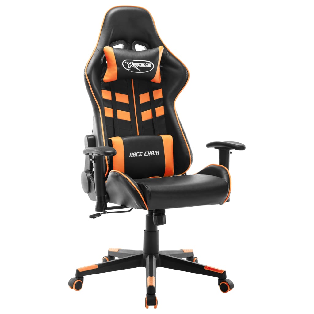 Gaming-Stuhl Schwarz und Orange Kunstleder