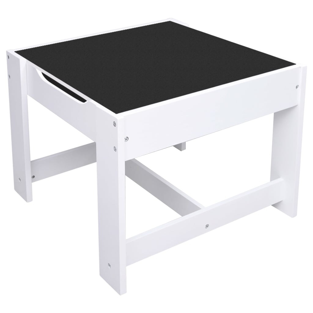 Children's Table with 2 Chairs White MDF