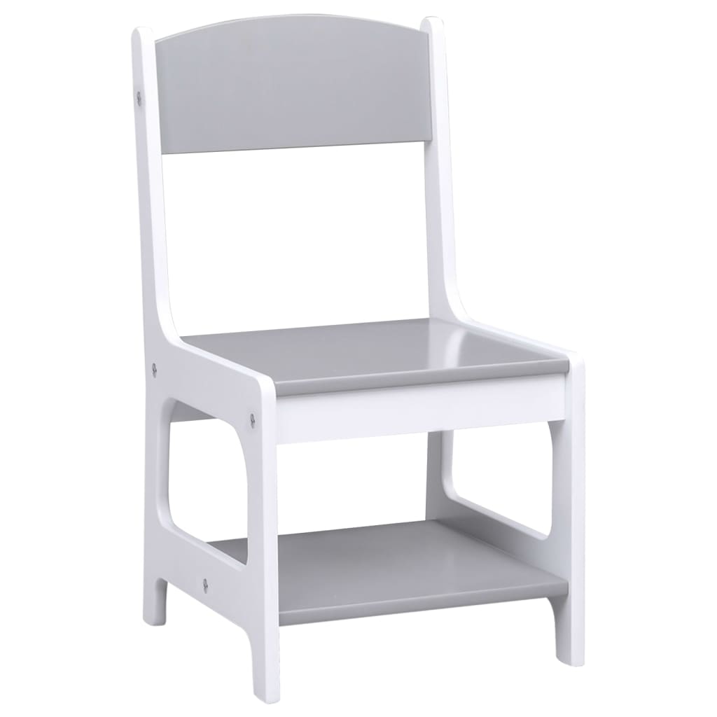 Children's Table with 2 Chairs White MDF