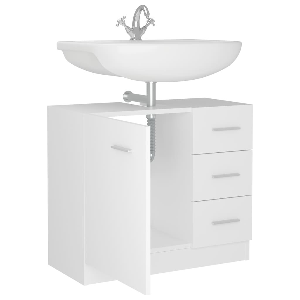 Washbasin Cabinet White 63x30x54 cm Wood Material