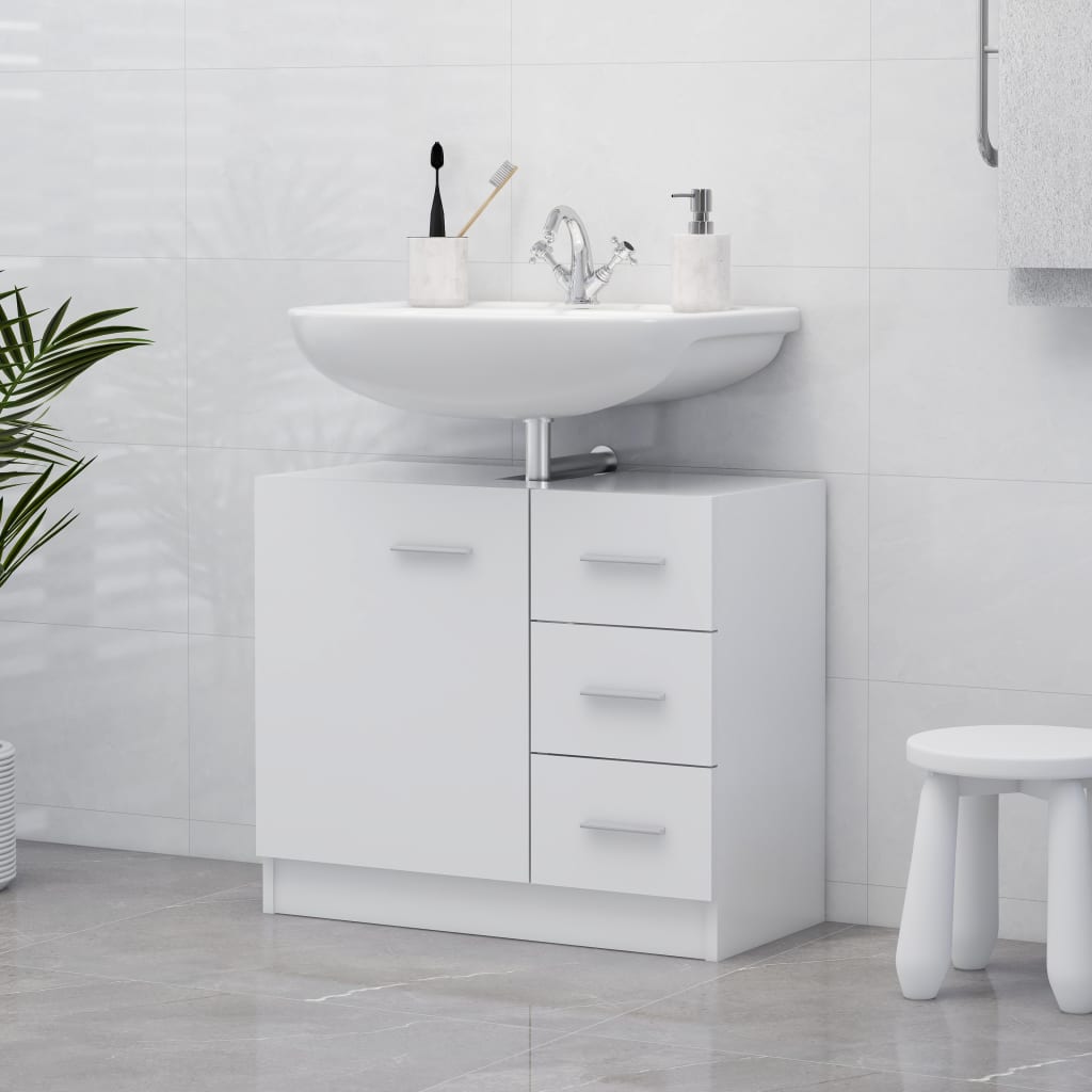 Washbasin Cabinet White 63x30x54 cm Wood Material