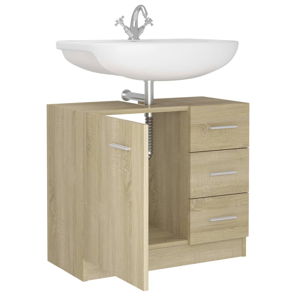 Washbasin base cabinet Sonoma oak 63x30x54 cm wood material