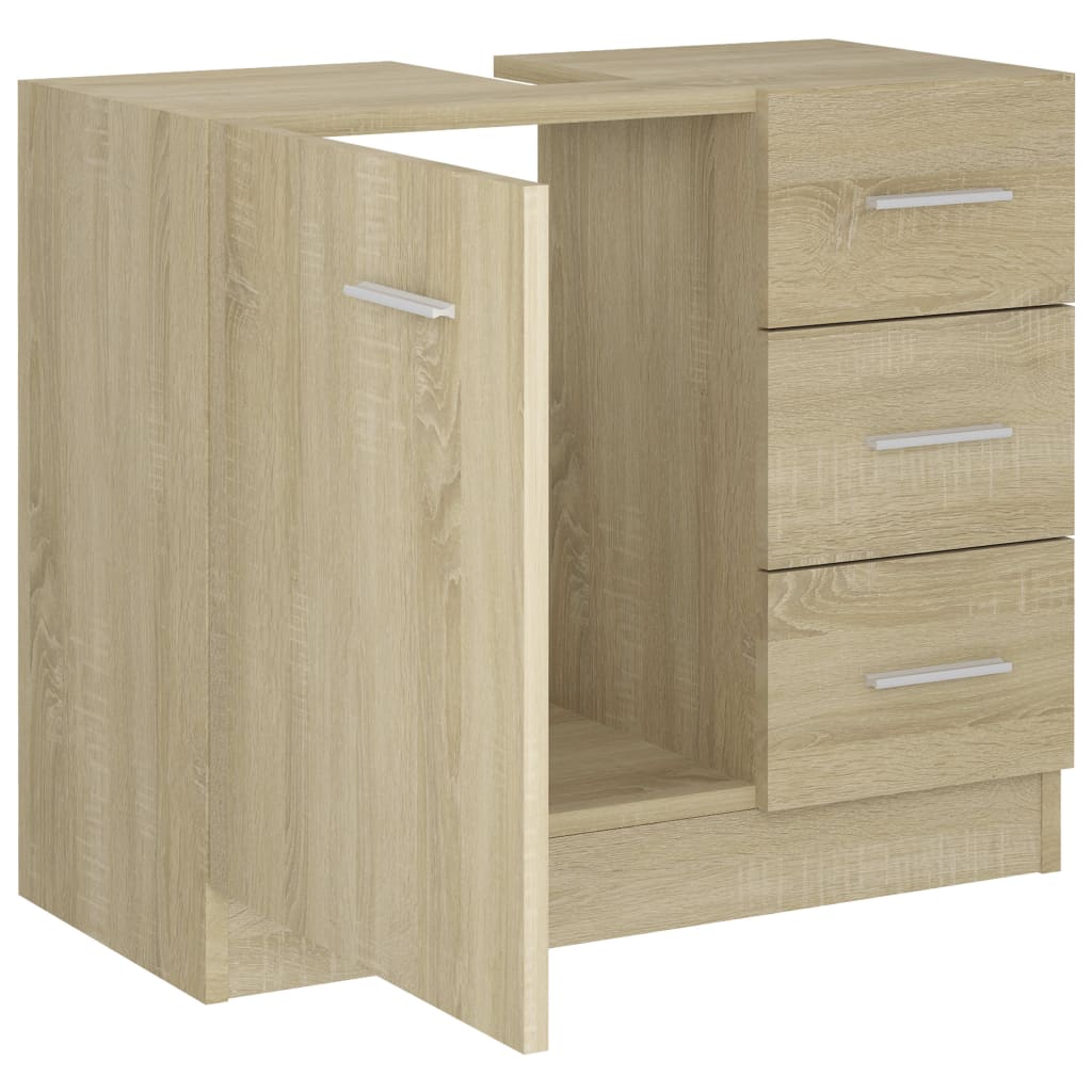 Washbasin base cabinet Sonoma oak 63x30x54 cm wood material