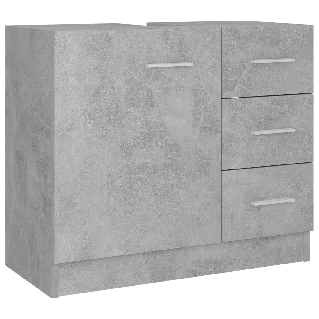 Washbasin base cabinet concrete grey 63x30x54 cm wood material