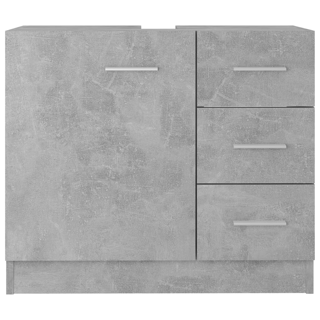 Washbasin base cabinet concrete grey 63x30x54 cm wood material