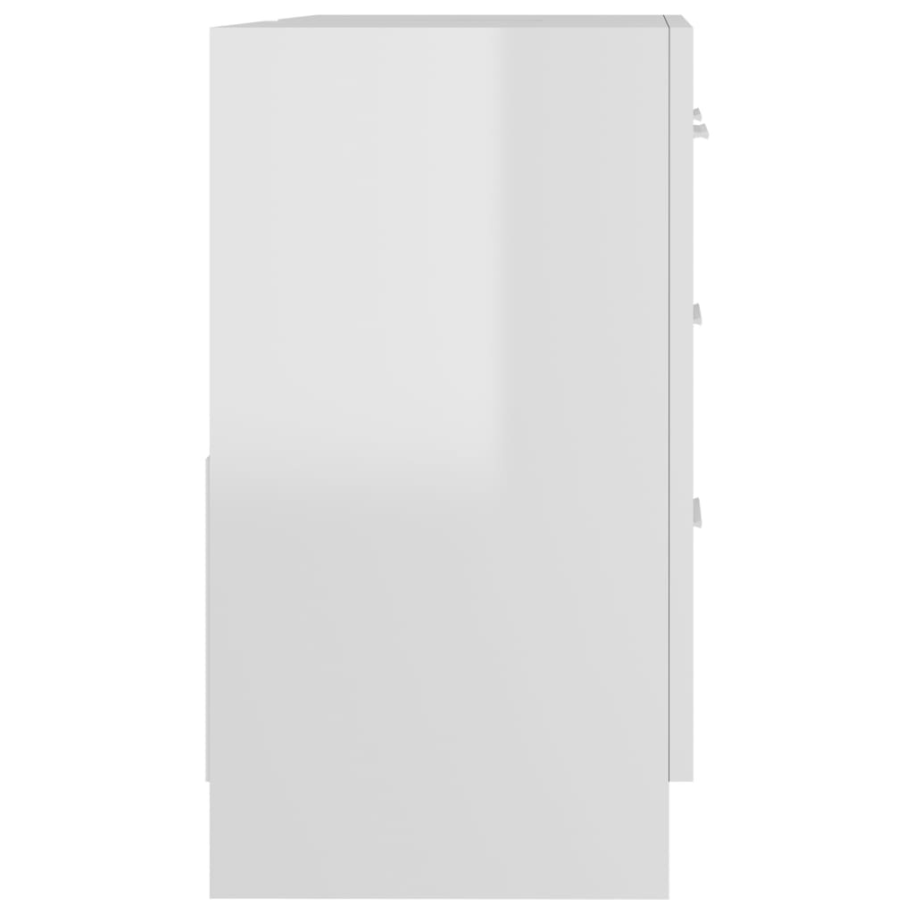 Washbasin base cabinet high-gloss white 63x30x54 cm chipboard