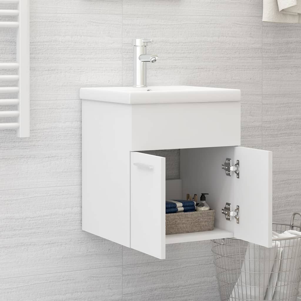 Washbasin Cabinet White 41x38.5x46 cm Wood Material