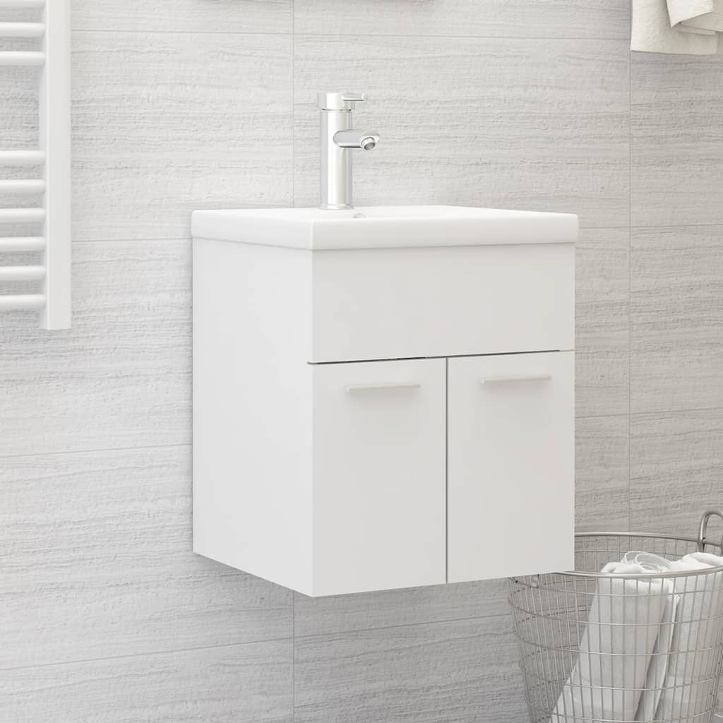 Washbasin Cabinet White 41x38.5x46 cm Wood Material