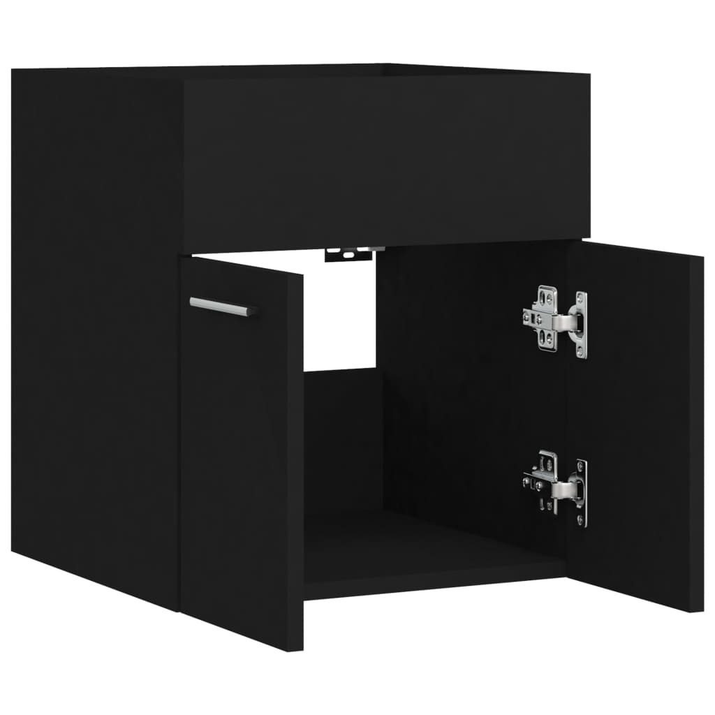 Washbasin Cabinet Black 41x38.5x46 cm Wood Material