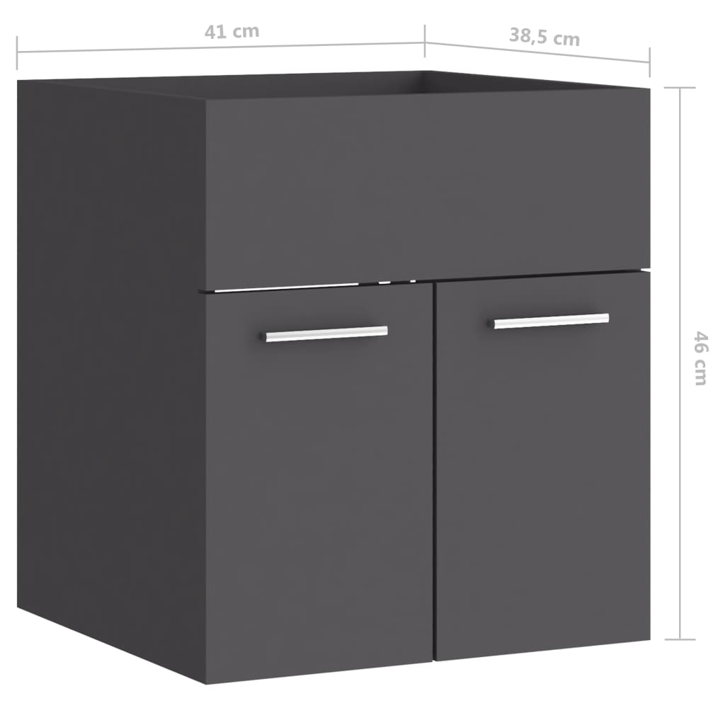 Washbasin Cabinet Grey 41x38.5x46 cm Wood Material