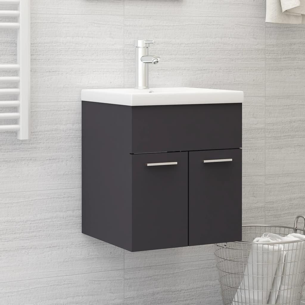 Washbasin Cabinet Grey 41x38.5x46 cm Wood Material