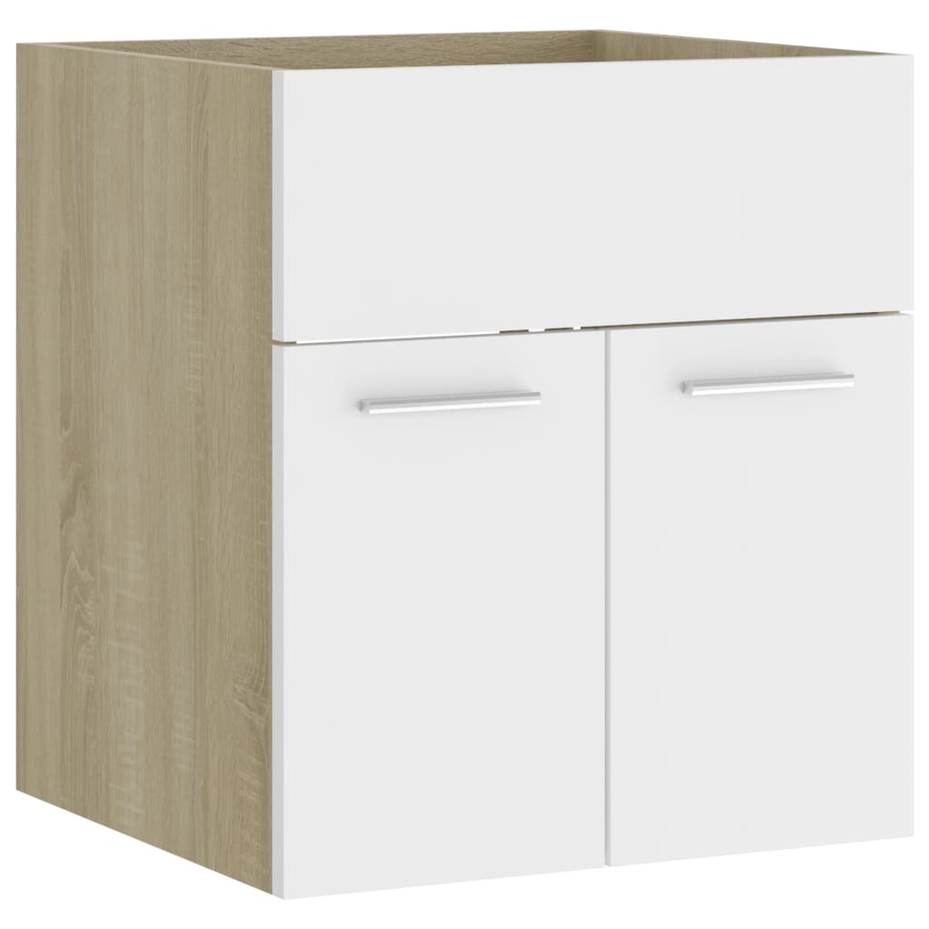 Washbasin Cabinet White Sonoma Oak 41x38.5x46 cm