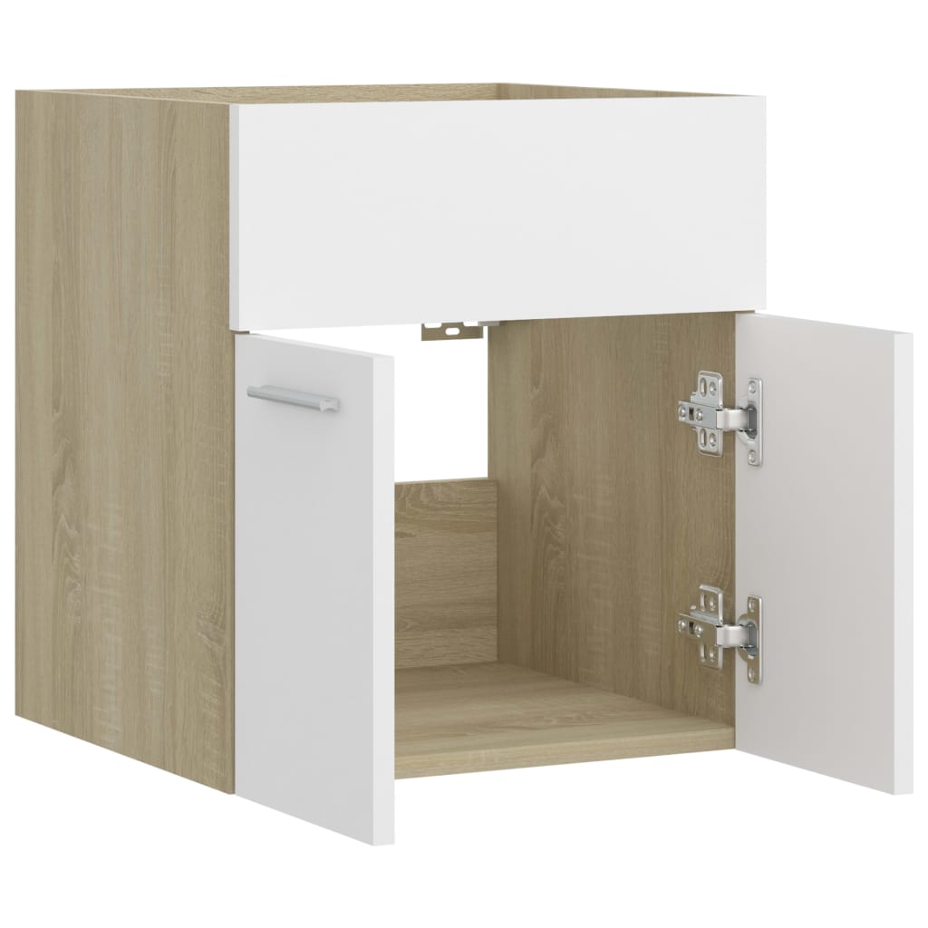 Washbasin Cabinet White Sonoma Oak 41x38.5x46 cm