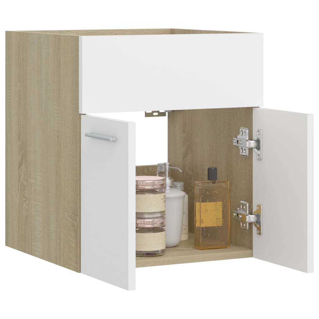 Washbasin Cabinet White Sonoma Oak 41x38.5x46 cm