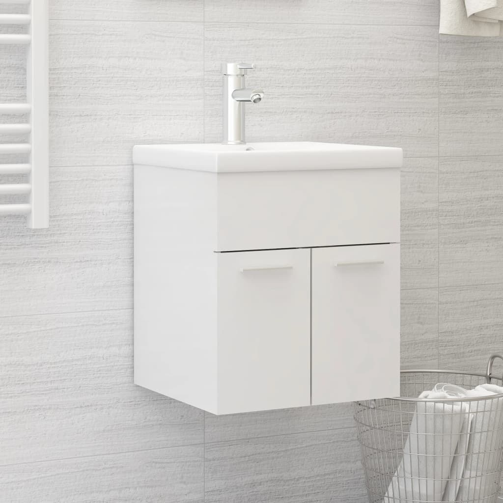 washbasin base cabinet high-gloss white 41x38.5x46cm