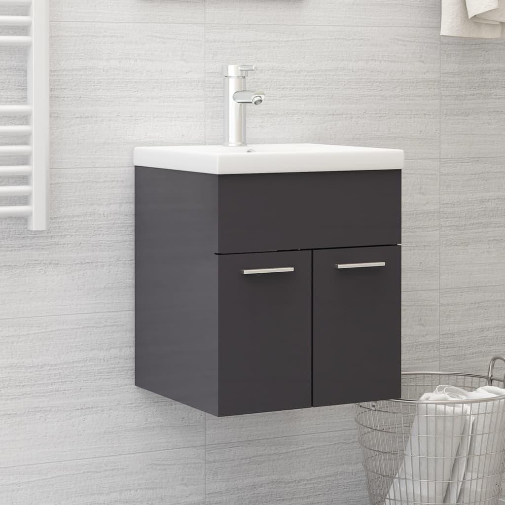 washbasin base cabinet high-gloss gray 41x38.5x46cm