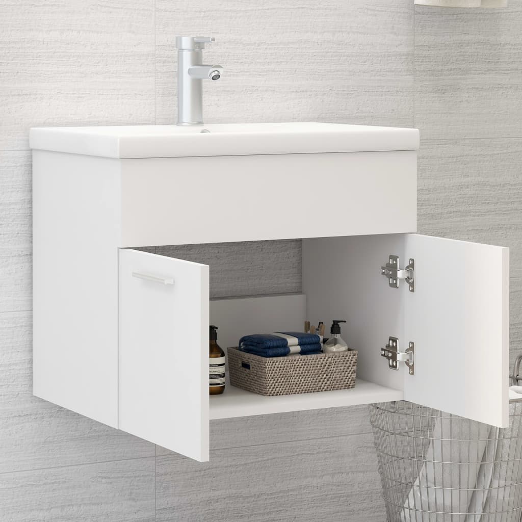 Washbasin Cabinet White 60x38.5x46 cm Wood Material