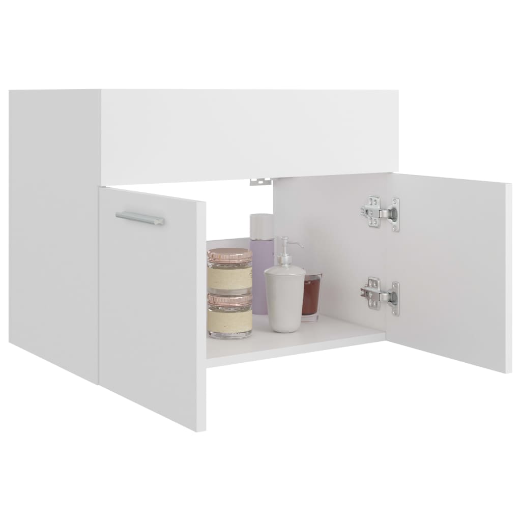 Washbasin Cabinet White 60x38.5x46 cm Wood Material