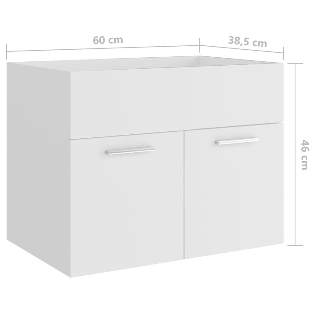 Washbasin Cabinet White 60x38.5x46 cm Wood Material