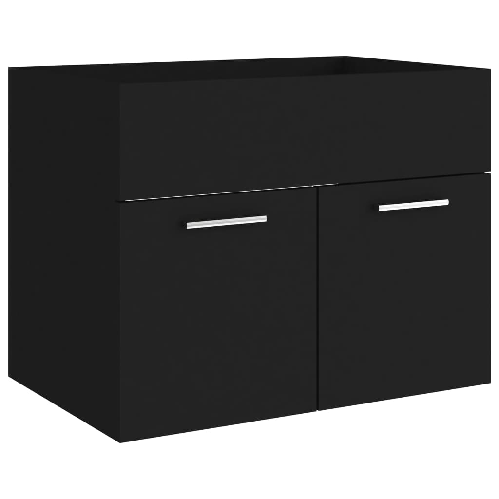 Washbasin Cabinet Black 60x38.5x46 cm Wood Material