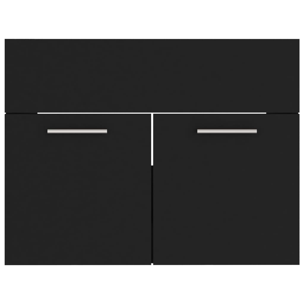 Washbasin Cabinet Black 60x38.5x46 cm Wood Material