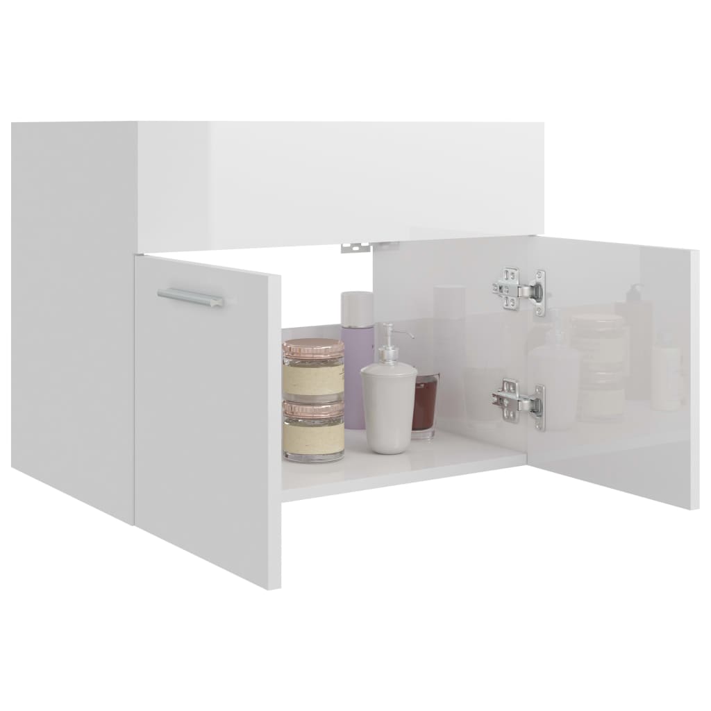 washbasin base cabinet high-gloss white 60x38.5x46cm