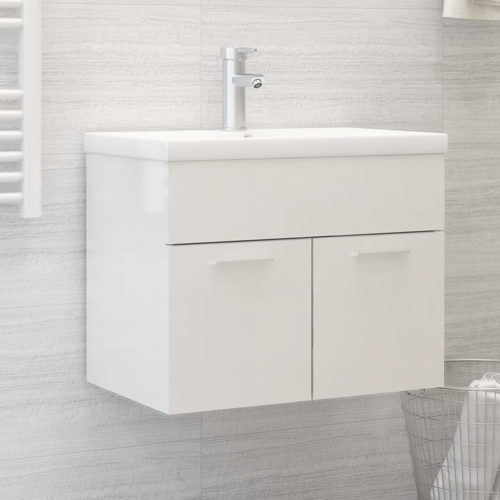 washbasin base cabinet high-gloss white 60x38.5x46cm