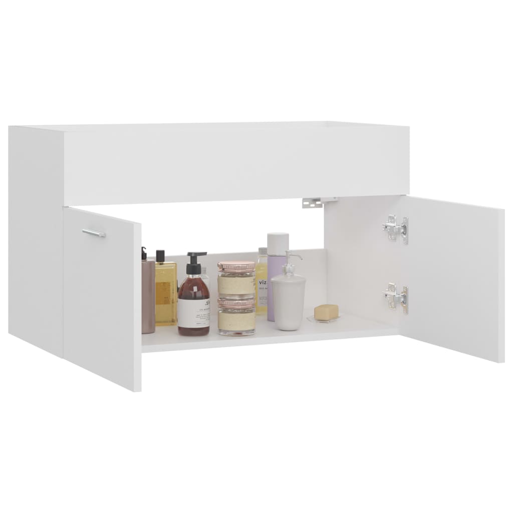 Washbasin Cabinet White 80x38.5x46 cm Wood Material