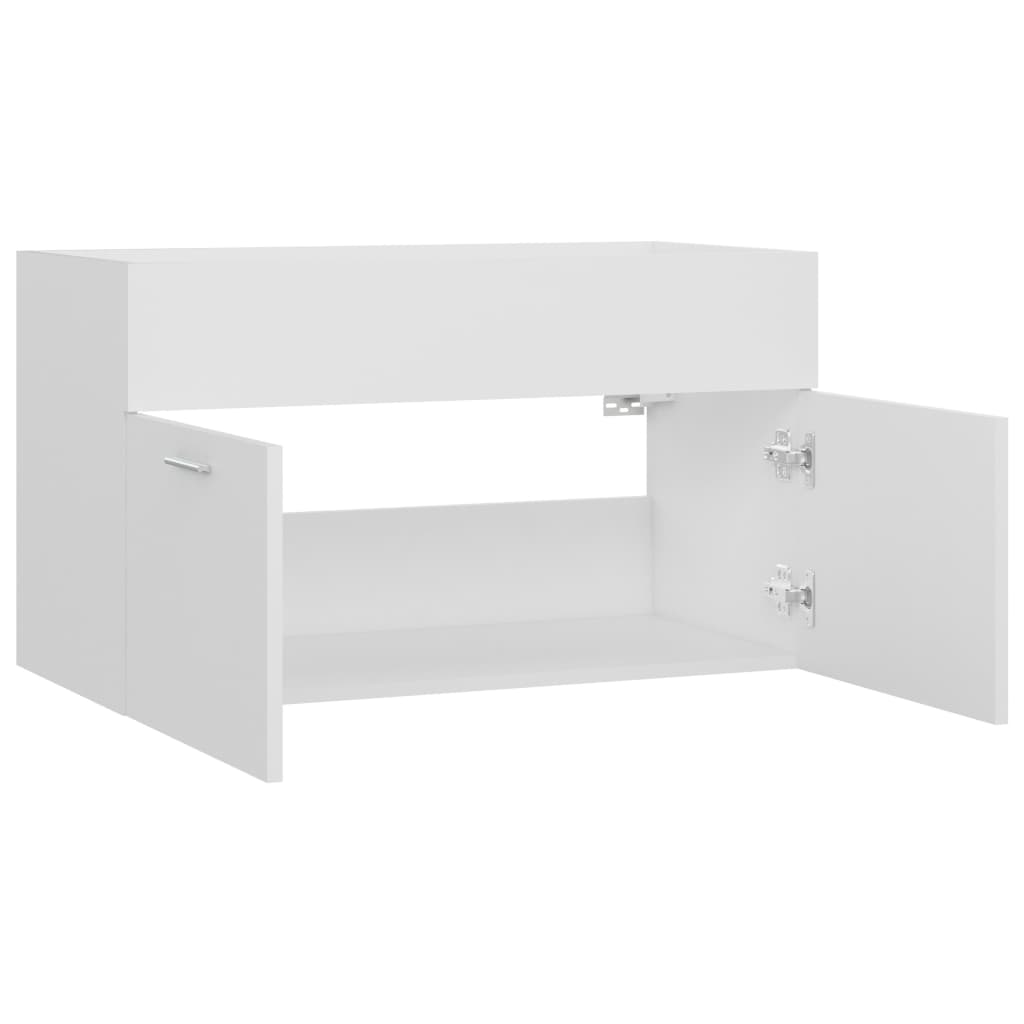 Washbasin Cabinet White 80x38.5x46 cm Wood Material