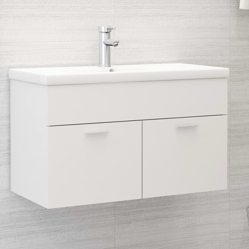 Washbasin Cabinet White 80x38.5x46 cm Wood Material