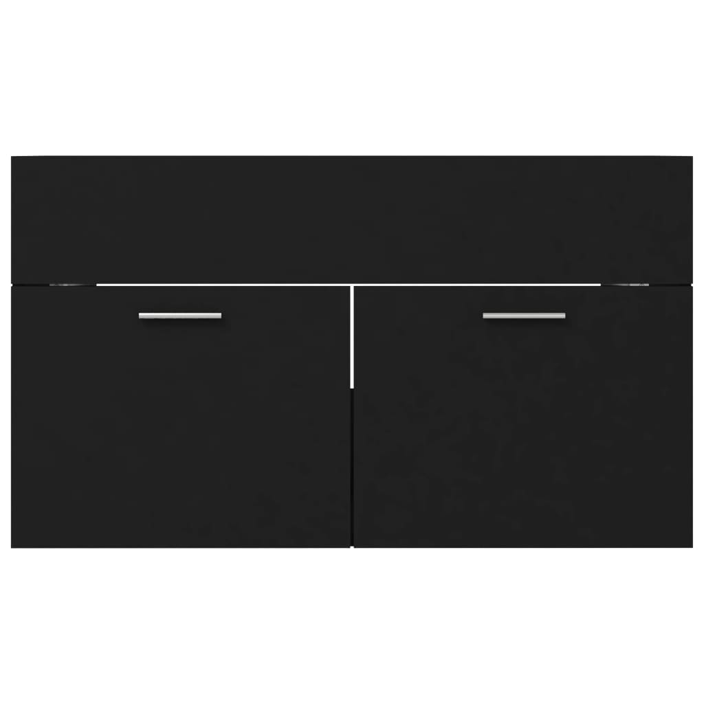 Washbasin Cabinet Black 80x38.5x46 cm Wood Material