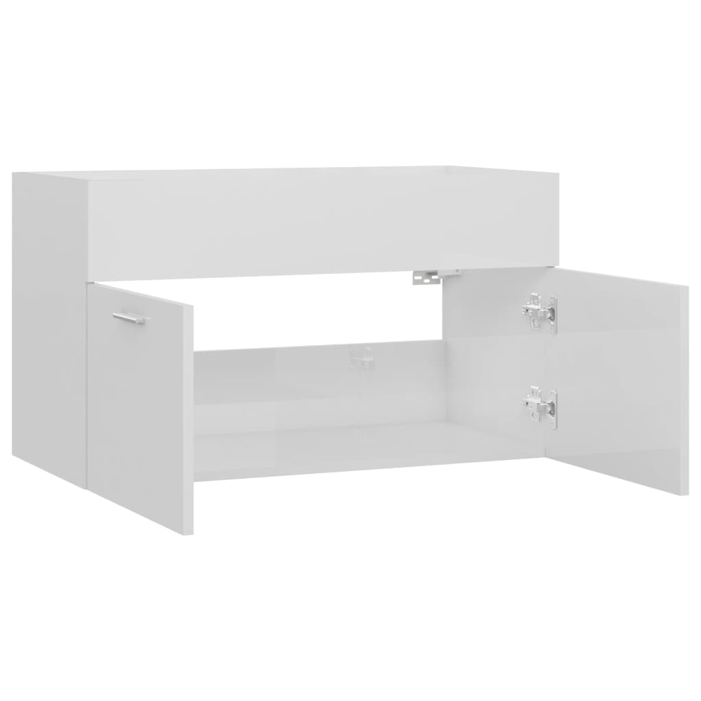 washbasin base cabinet high-gloss white 80x38.5x46cm