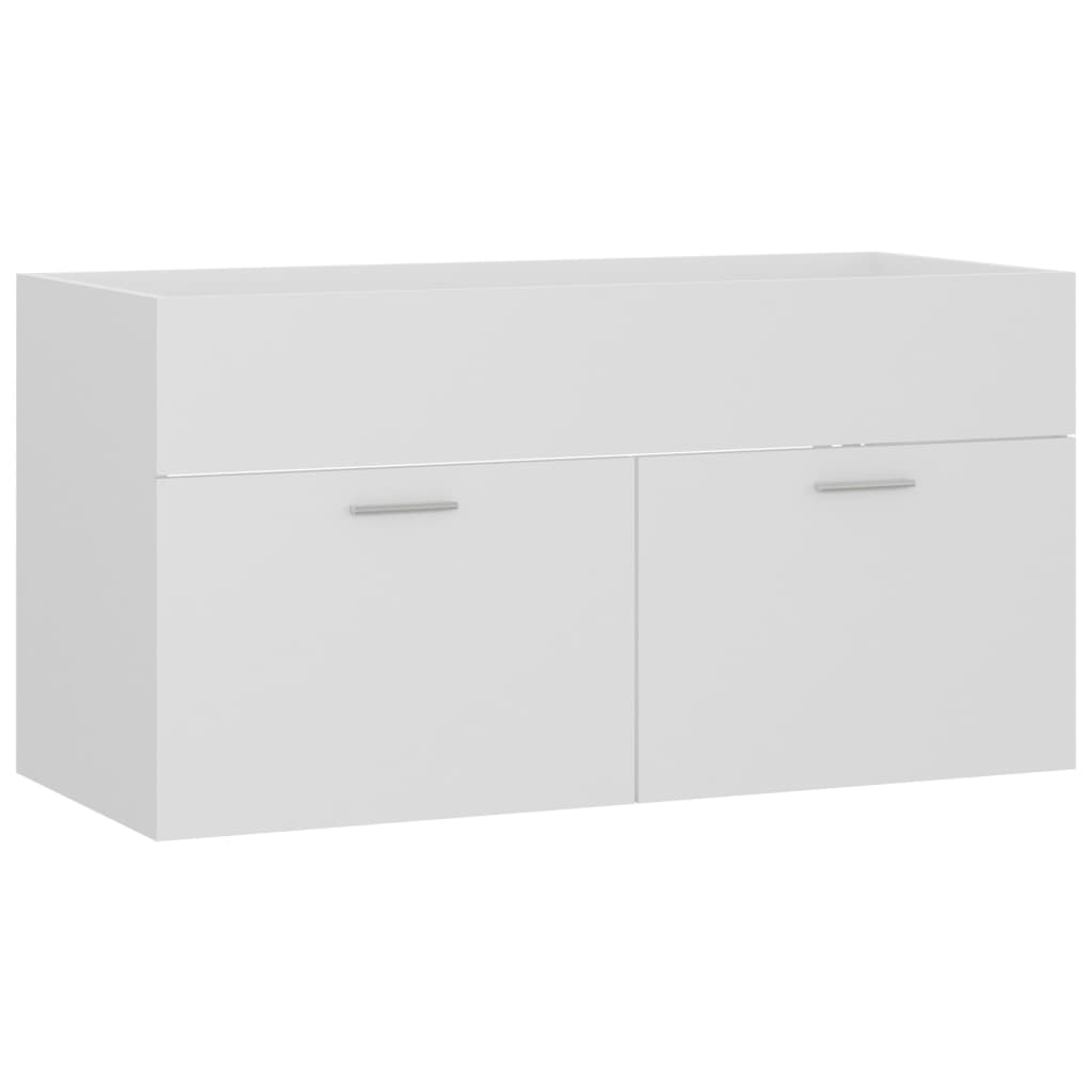 Washbasin Cabinet White 90x38.5x46 cm Wood Material