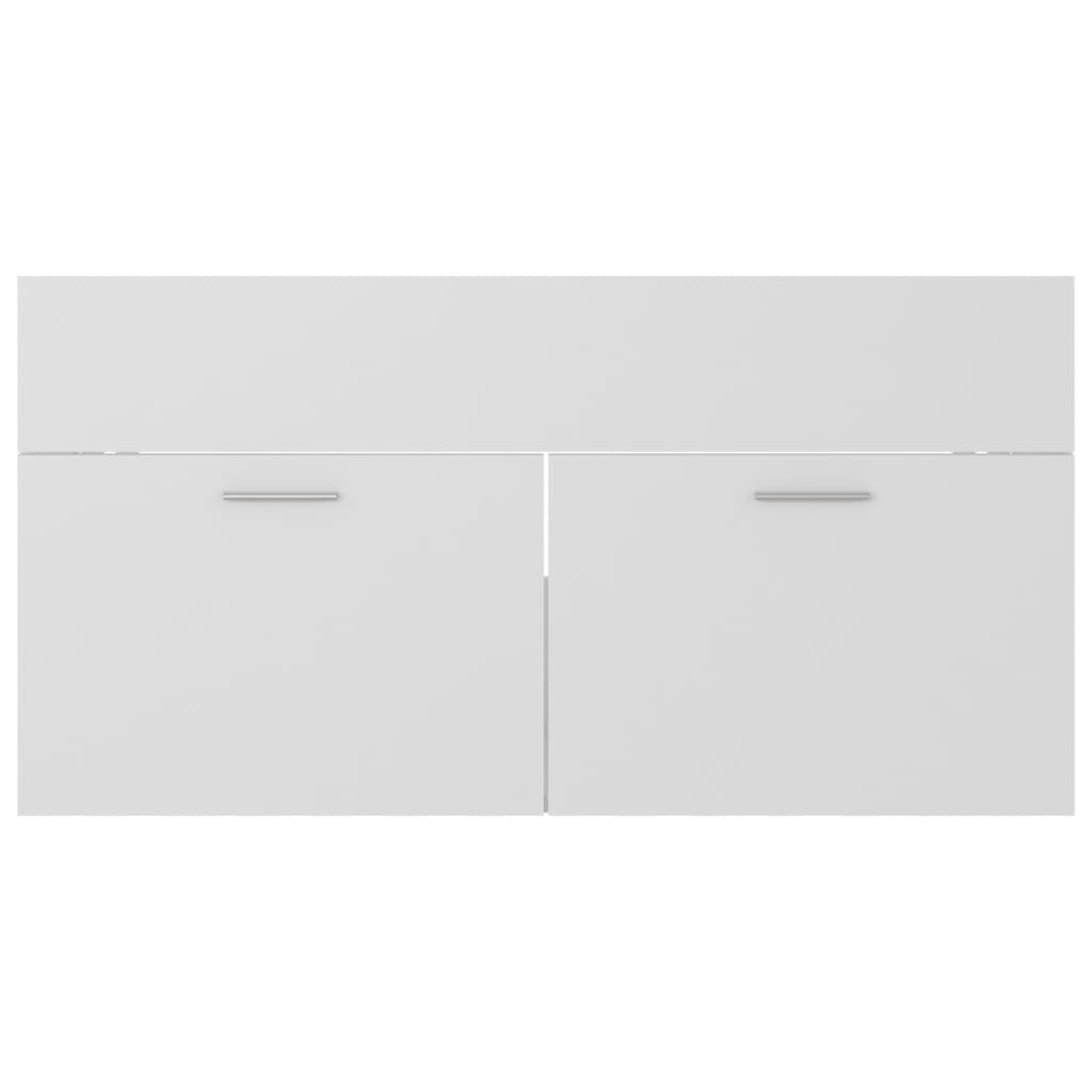 Washbasin Cabinet White 90x38.5x46 cm Wood Material