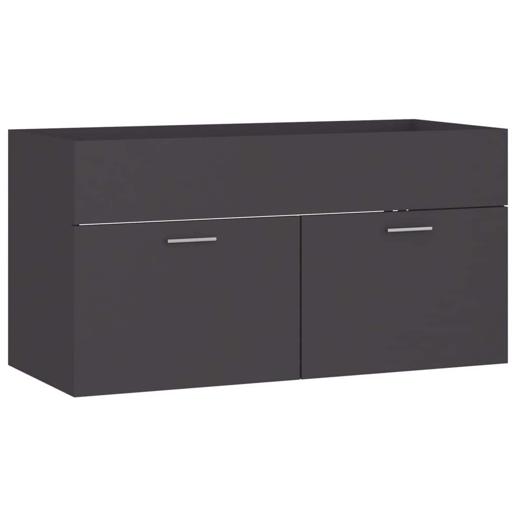 Washbasin Cabinet Grey 90x38.5x46 cm Wood Material