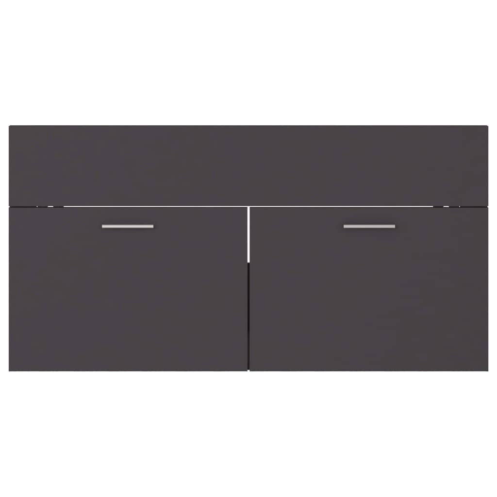 Washbasin Cabinet Grey 90x38.5x46 cm Wood Material