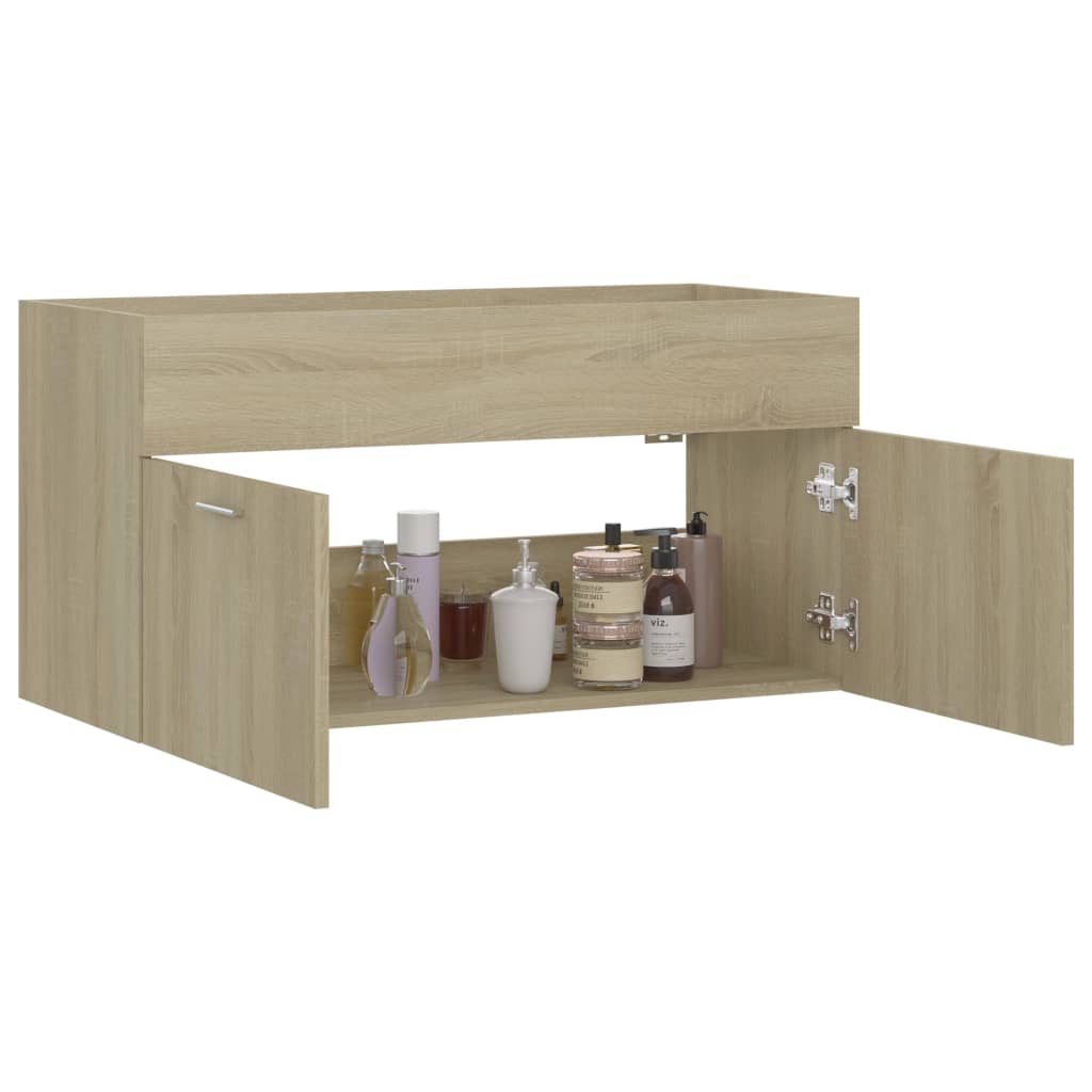 Washbasin base cabinet Sonoma oak 90x38.5x46cm wood material