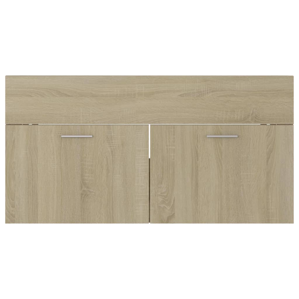 Waschbeckenunterschrank Sonoma-Eiche 90x38,5x46cm Holzwerkstoff